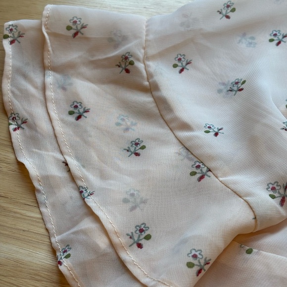 Tacera Light Peach Floral Ruffle Sleeve Dress Petite Large - Picture 4 of 9